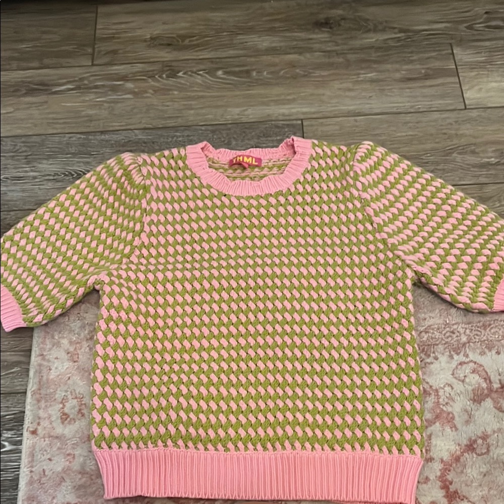 THML Pink and Green Patterned Blouse